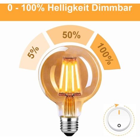 Ampoule LED E27 Vintage,  Ampoule E27 Vintage Dimmable 4W G80,Ampoule Vintage E27 Blanc Chaud 2700K, Ampoule LED Vintage Idéal Pour Suspension, Lampe de Table, Applique - 4 paquets,TRIMEC