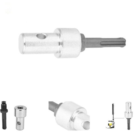 Adaptateur De Perceuse électrique, Adaptateur De Tarière De Terre, Pour Perceuse électrique à La Terre, Connecteur De Tarière, Tige Ronde, 2 Fosses, 2 Fentes