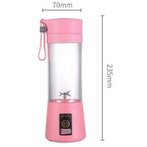 Mélangeur Trachéal Mélangeur De Fruits électrique Smoothie Maker Mélangeur USB Juice Blender Rechargeable 400ML Rose.--TRIMEC