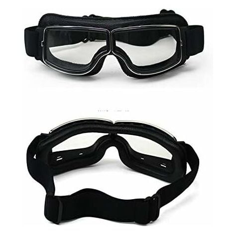 Lunettes de Moto et Jet Lunettes de Protection Masques de Moto 18x8cm Cadre noir lentille