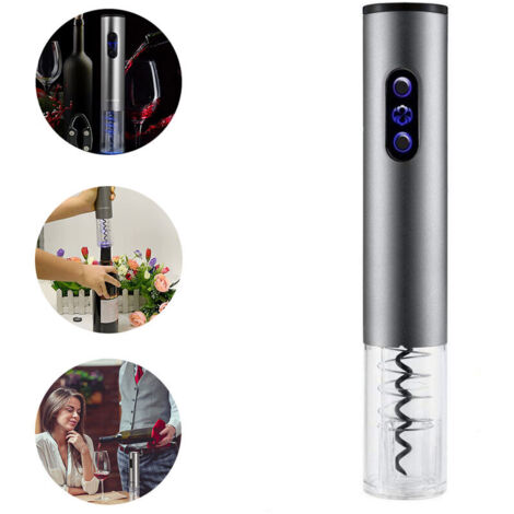 TMISHION Ouvre-bouteille électrique Ouvre-vin électrique LED Lumière USB Rechargeable