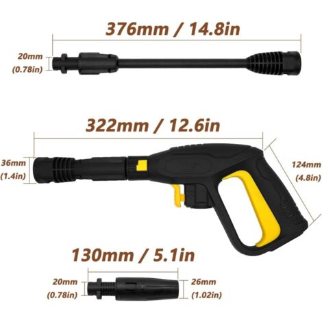 2100 psi Pistolet de déclenchement Kit,Poignée Pistolet avec Lance Rotative,Pistolet Haute Pression pour Système Rapide Tuyau Karcher K2 K3 K4 K5 K7--TRIMEC