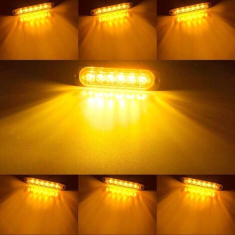 4 feux d'avertissement d'urgence pour véhicules, feux d'urgence pour camions, feux stroboscopiques, 6 LED à montage en surface étanches,--TRIMEC