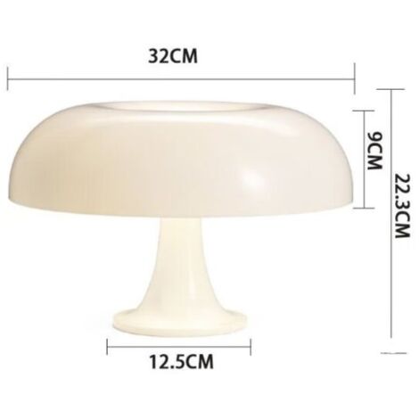 Champignon Lampe De Table-Moderne Simple Nordique-Chambre Chevet Atmosphère Lecture Lampe De Bureau-Blanc-Type De Prise--TRIMEC