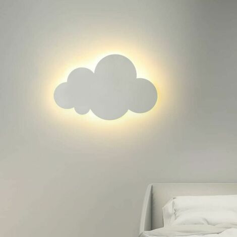 Applique Murale Moderne pour Intérieur - Abat-jour en Acrylique avec LED Intégrées - Idéale pour Chambre d'Enfant - Blanc--TRIMEC