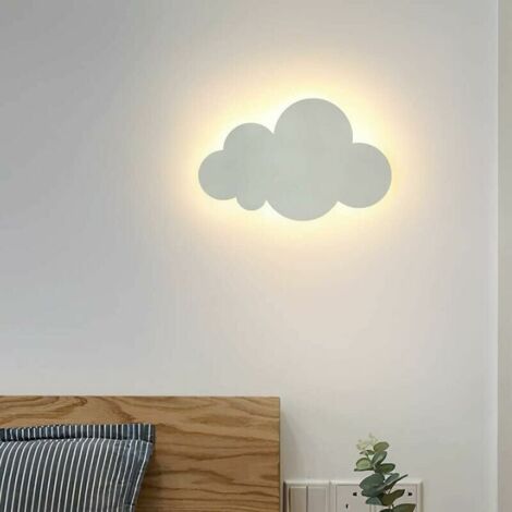 Applique Murale Moderne pour Intérieur - Abat-jour en Acrylique avec LED Intégrées - Idéale pour Chambre d'Enfant - Blanc--TRIMEC