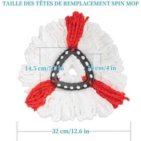 3 paquet (rouge) de recharge Balai compatible vileda Serpillère recharge/Turbo compatible vileda 2en1 Vadrouille Turbo4 ---TRIMEC
