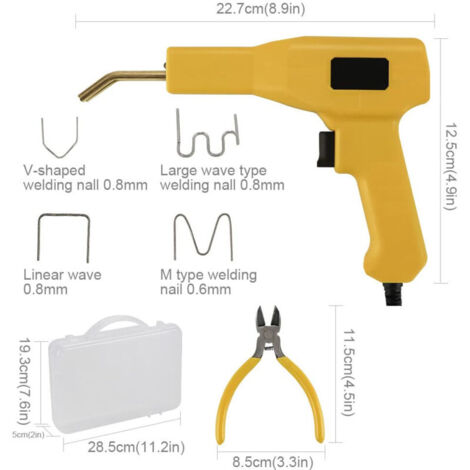 Soudure Plastique, Agrafeuse a Chaud pour Reparer Plastique avec 400 Agrafes, Agrafeuse Plastique pour Réparation Pare-Chocs et Carrosserie, Pistolet à Souder Soudage Plastique--TRIMEC