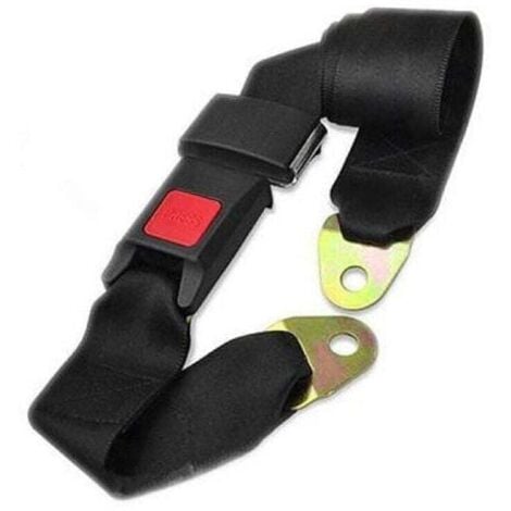 Lot de 2 ceintures de sécurité universelles réglables 2 points de harnais de sécurité réglables ceinture de sécurité simple double - noir--TRIMEC