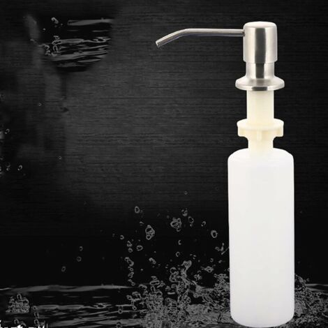 Distributeur Savon évier Cuisine Acier Inoxydable Distributeur Savon Cuisine encastrable Distributeur détergent Rechargeable pour évier Cuisine Ensemble--TRIMEC