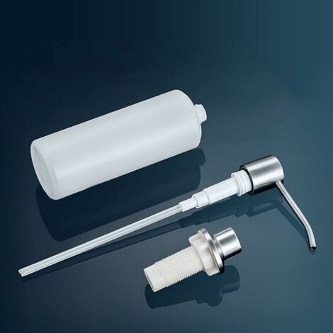 Distributeur Savon évier Cuisine Acier Inoxydable Distributeur Savon Cuisine encastrable Distributeur détergent Rechargeable pour évier Cuisine Ensemble--TRIMEC