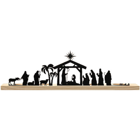 Couronne De L'Avent En Métal Noir - 35 Cm - Couronne Décorative En