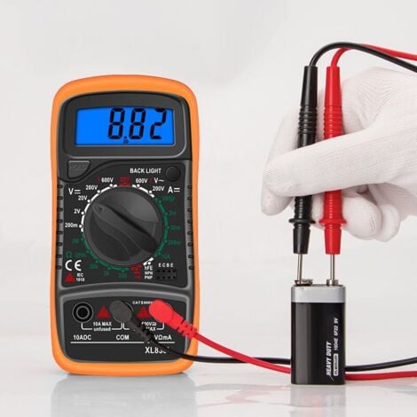 Multimètre Numérique XL830L 2000 Comptes Mini Multimètre Testeur de Pile Courant Tension AC DC Résistance Buzzer Transistor Voltmètre Ampèremètre avec écran LCD Rétroéclairé TRIMEC