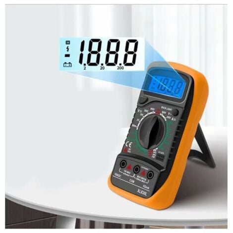 Multimètre Numérique XL830L 2000 Comptes Mini Multimètre Testeur de Pile Courant Tension AC DC Résistance Buzzer Transistor Voltmètre Ampèremètre avec écran LCD Rétroéclairé TRIMEC