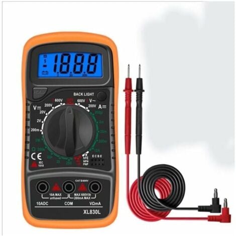 Multimètre Numérique XL830L 2000 Comptes Mini Multimètre Testeur de Pile Courant Tension AC DC Résistance Buzzer Transistor Voltmètre Ampèremètre avec écran LCD Rétroéclairé TRIMEC