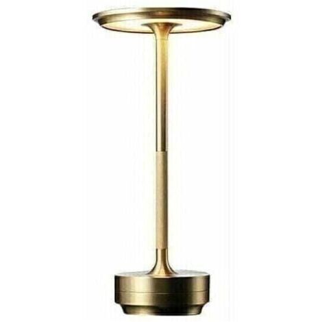 Lampe de table sans fil – Alimentée par batterie rechargeable, lampe de chevet portable – Avec commande tactile, intensité variable – Pour dîner/salle à manger/chambre/camping – Doré TRIMEC