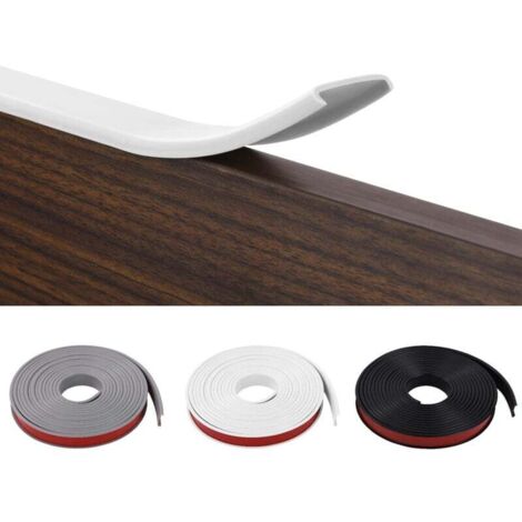 Bande De Chant En U Autocollante Silicone Noir 10 Mm X 3 M - Protection Bords Meubles, étagères, Métal