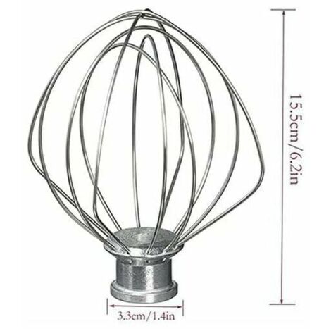 Fouet en Fil d'acier Inoxydable Compatible avec KitchenAid K45WW WP9704329 KSM150 KSM160 K45 KSM90 Accessoire Robot TRIMEC