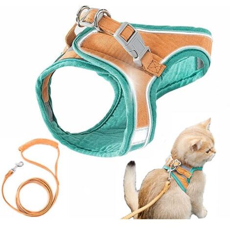 Harnais pour Chat avec Laisse Enrouleur, Anti-éclatement Harnais Chaton