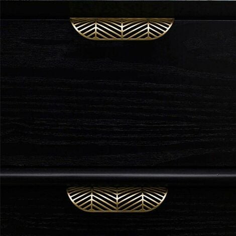 Feuille Forme tiroir Poignée en laiton Meubles Porte Bouton Pull Cabinet Armoire Poignée de porte ( 2PCS)