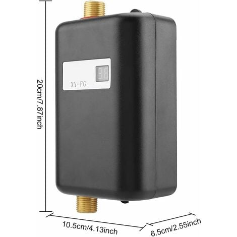 Chauffe-Eau Electrique 220V 3400W Chauffe-Eau Instantané Convient pour convertir de l'Eau Froide en Eau Chaude Température de Débit d'Eau Réglable pour Cuisine Salle de Bain(Black)