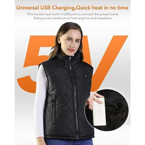 Veste chauffante USB électrique pour homme et femme, manteau