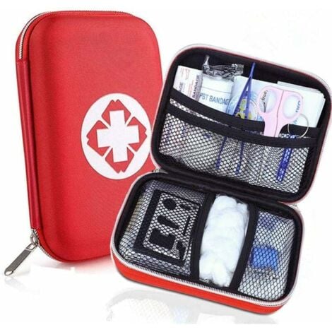 Pochette de médicaments de voyage Trousse de premiers soins d’urgence  Organisateur de boîte avec sac vide de poche de médicament pour voiture de