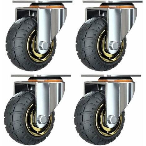Support Rotatif Pour Jantes Et Pièces Auto - 4 Cônes Réglables, 4 Roues Dont 2 Freinées, Capacité 100 Kg - Pour Peinture, Réparation, Acier Galvanisé Rouge - 2
