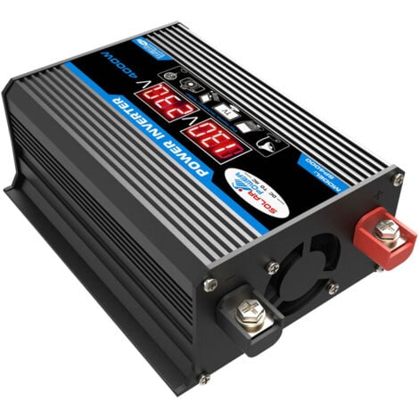 Convertisseur 12V 220V Pur Sinus 4000W Onduleur à Onde Sinusoïdale Pure Transformateur avec Télécommande & Double AC Prises de Courant pour RV Voiture de Camion Prises de Courant - Double AC Power Soc