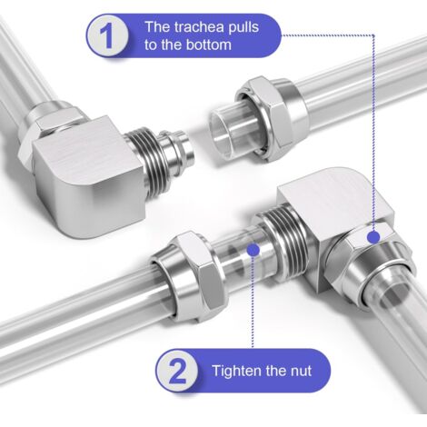 PATIKIL Lot De 5 Raccords à Pousser Pour Connecter 1,27 Cm, Filetage Mâle PT à 90 Degrés, Coude De 8 Mm Et Raccord De Tube D'air Combiné Droit