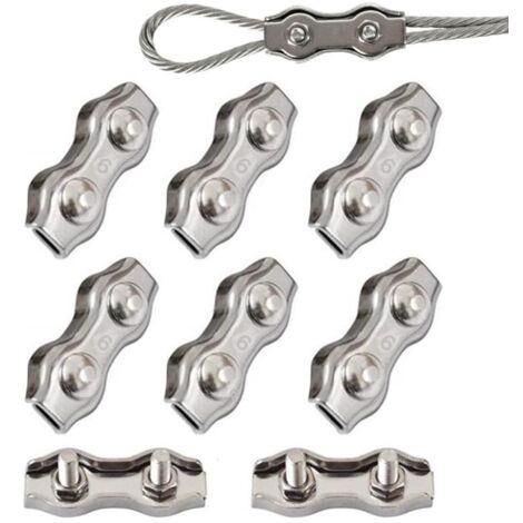 100 Clips Pour Câble Métallique Malléable Galvanisé 1/4" - Groove Industrial