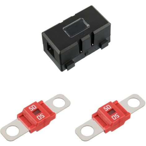 Porte-fusible MIDI DAOKAI - Lot De 2 Avec Fusibles 50A - Pour Voiture, Camion, Camping-car, Machines Agricoles