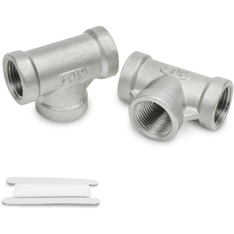 Raccords En Laiton 1/4" BSP En T (Mâle-Femelle-Mâle) - Lot De 2 Pièces