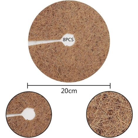 Lot 8 Disques Paillage Coco – 4x 30cm Et 4x 20cm, Protection Racines Contre Le Gel, Biodégradable - 2