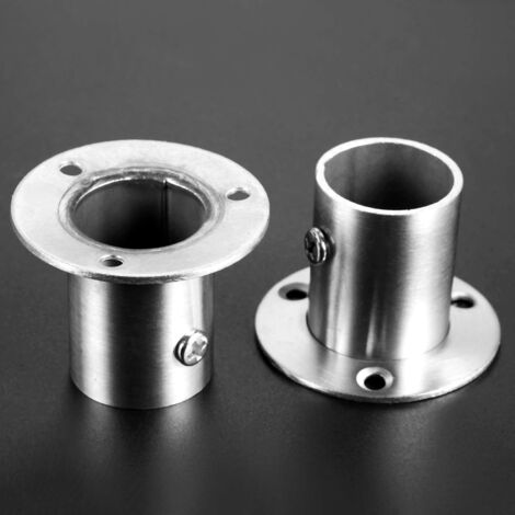 Lot De 2 Supports Muraux Tringle Penderie 32 Mm Diamètre - Acier Inoxydable 100 Mm - Charge 120 Kg