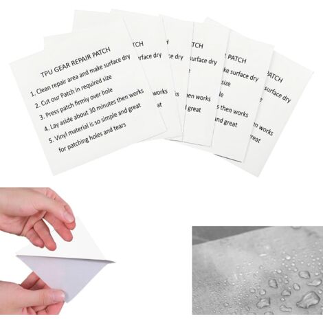 6 Rustines Autocollantes Imperméables Pour Réparer Ta Bâche De Piscine - Vert 20x10 Cm - Kit D'Urgence