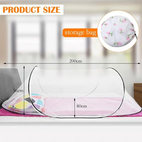 Moustiquaire De Voyage HENGBIRD – 200x80x56cm, Pop-up, Pliable, Pour Lit Simple, Camping Et Dortoir, Respirante