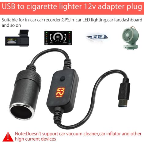 Adaptateur USB-C Vers Allume-cigare 12V DSD Tech MagicConn - Pour Dashcam, GPS, 36W Max, éco-conçu