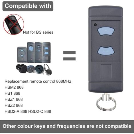 Télécommande D'ouverture De Porte De Garage 868MHz Compatible Avec L