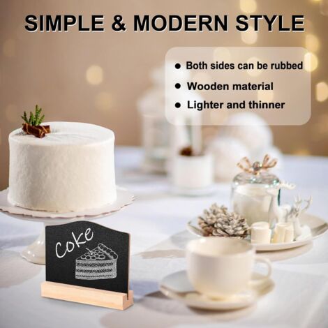 Lot De 20 Mini Tableaux Noirs Avec Support – Ardoises Bois Pour Mariage, Fêtes, Étiquettes Table, Décoration & Messages – Réutilisables