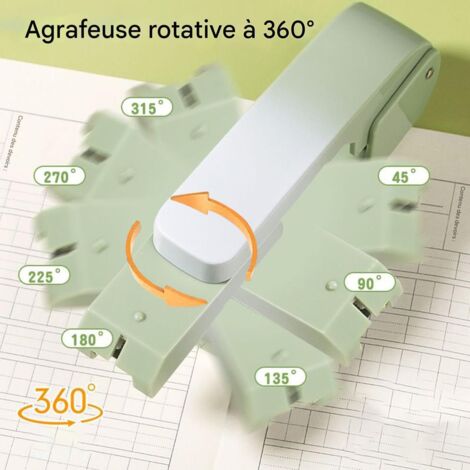 Agrafeuse Manuelle Grande Puissance 5 Etoiles - Capacité 100 Feuilles, Agrafes N°23, Couleur Noire, Pour Bureau Ou Maison