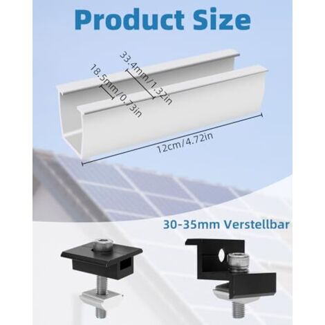 Kit 6 Supports De Montage Panneau Solaire ABS - Sans Perçage - Pour Camping-car, Toit, Véhicule