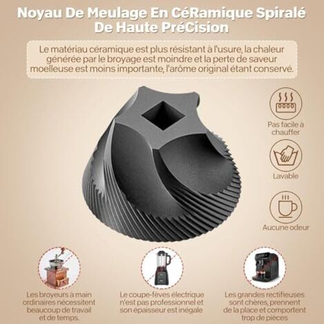 Moulin à Café Électrique Rechargeable 30 Réglages - Meule Conique Céramique Portable