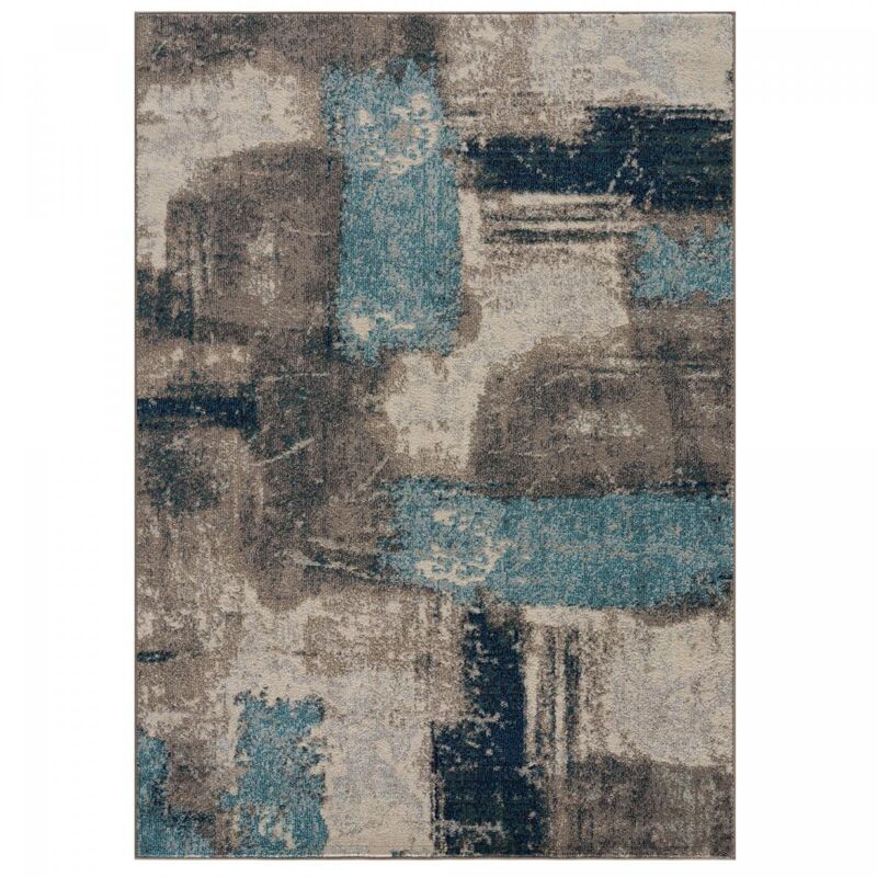 Tapis salon ORICO Gris 160x230 OEKO TEX en polypropylène doux et