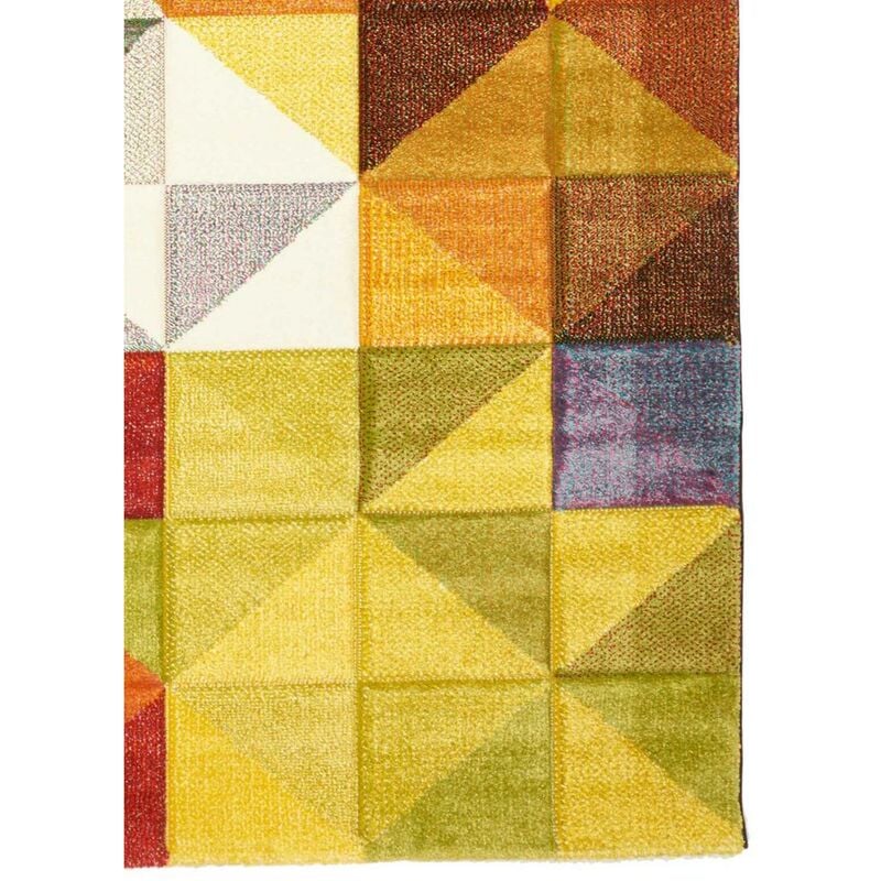 Tapis de salon en laine et coton motif fondu multicolore Douala