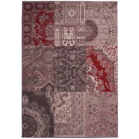 Tapis salon et chambre 80x150 gris rectangle tissé motif baroque AF1 NYBRO
