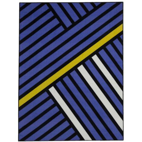 Tapis chambre en nylon 95x125 violet tissé motif géométrique TRIANGLO (1/5)