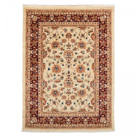 Tapis orient 120x180 beige et rouge rectangle motifs orientaux CHOBAY AA (1/5)