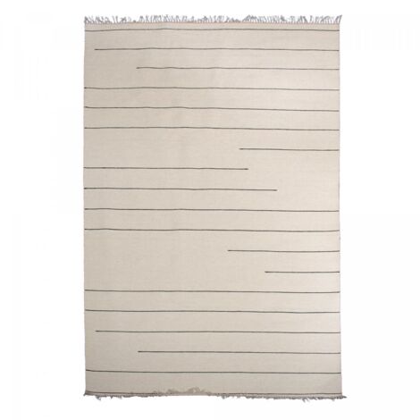 Tapis salon et chambre en laine 300x400 beige rectangle fait main motif simple NIMBUS (1/5)