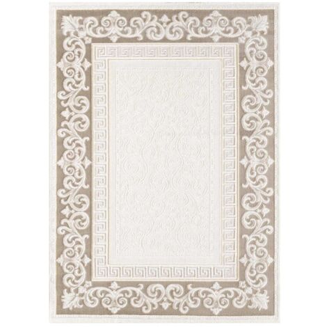 Tapis salon et chambre 120x160 marron et gris rectangle tissé motif simple LYN7 ASTA (1/5)